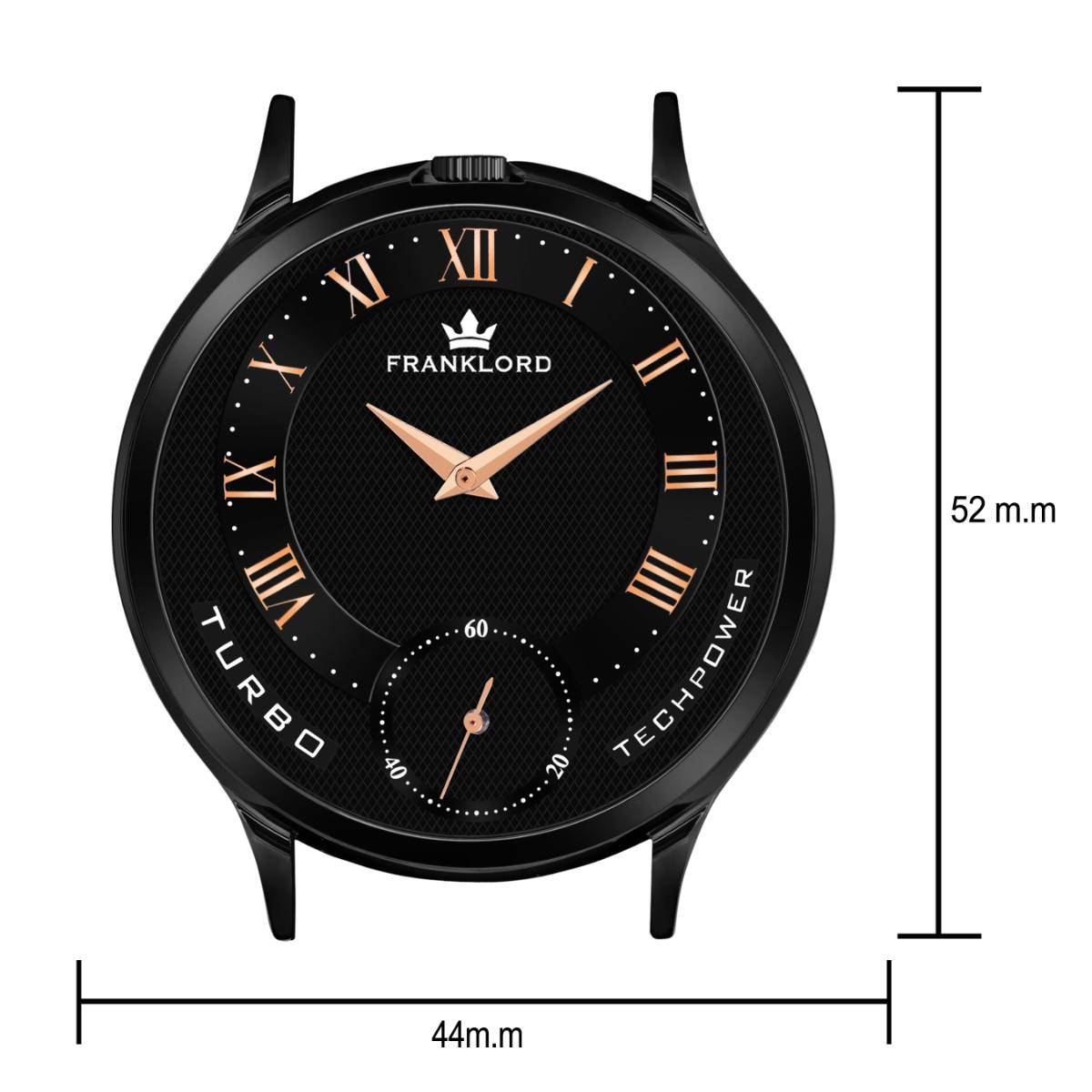 Buy Franklord Twin Power Side Second Series Black Analog Watch for