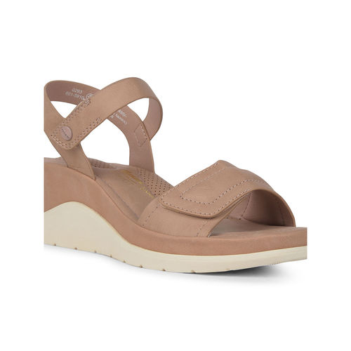 Bata Comfit Women's Footwear Wedges Online Bata Beige Stylish Wedge Sandals  For Women (UK 3)