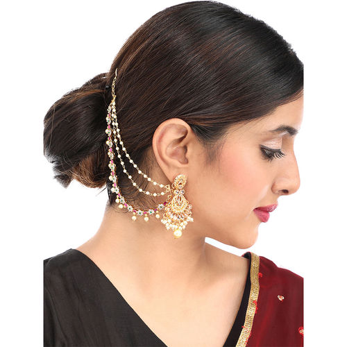 Buy Yellow Chimes American Diamond Studded Gold Plated Bridal