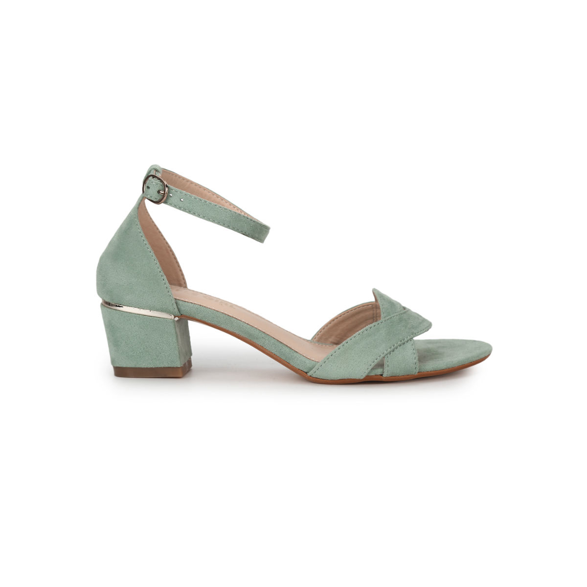 Monsoon Suede Closed Back Heeled Sandals Green | Lyst UK