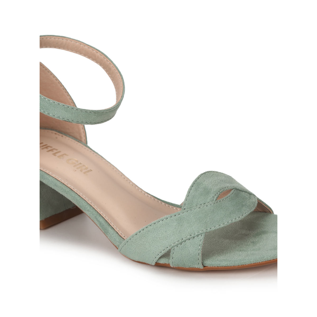 Green Loey Textured Bow Ankle-Strap Sandals - CHARLES & KEITH UK