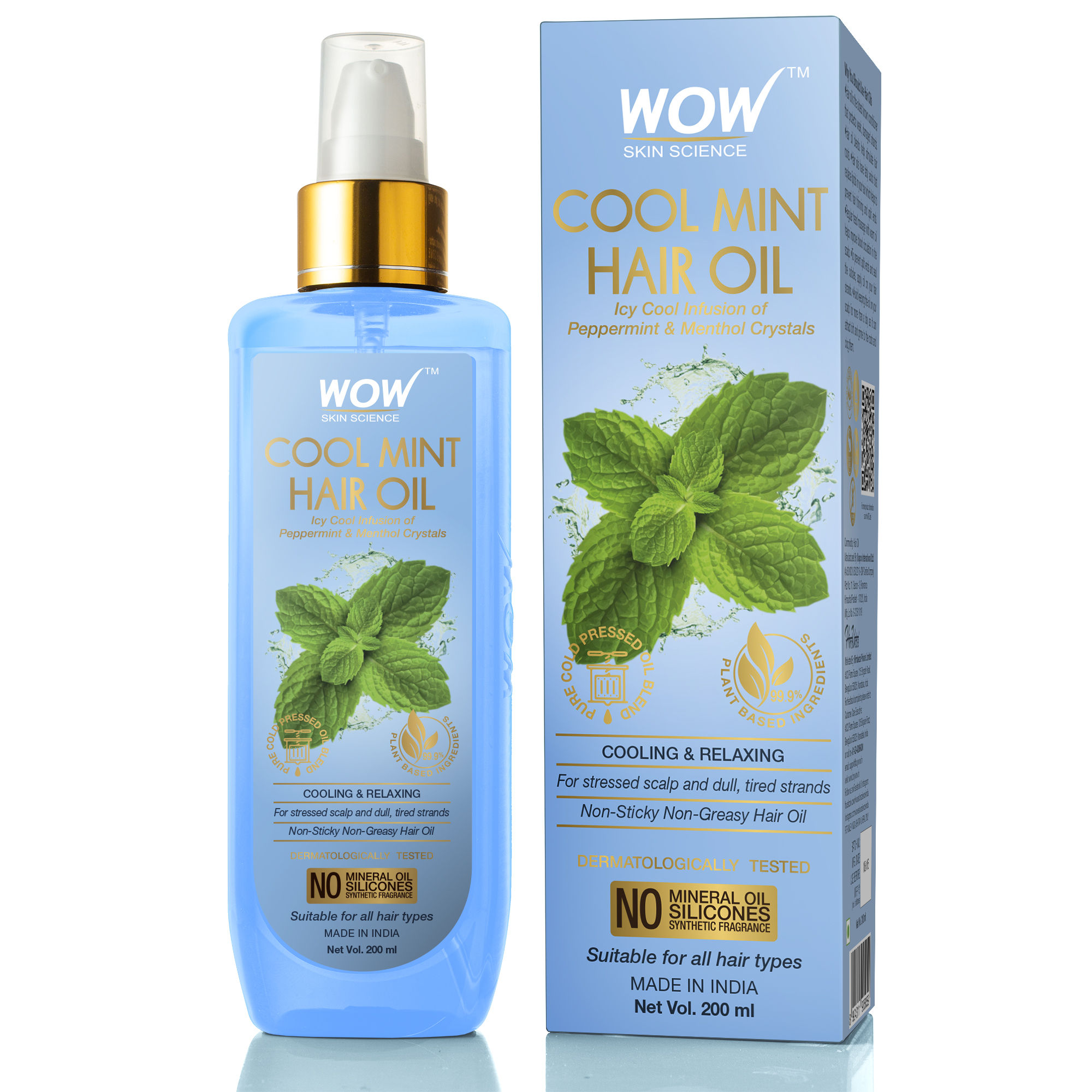 WOW Skin Science Cool Mint Hair Oil(200ml)