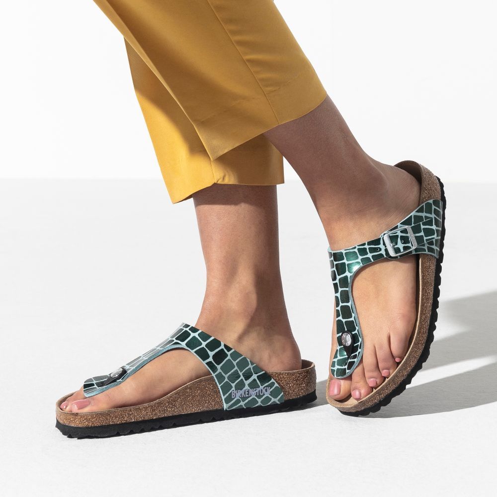 Birkenstock shiny discount snake black multicolor