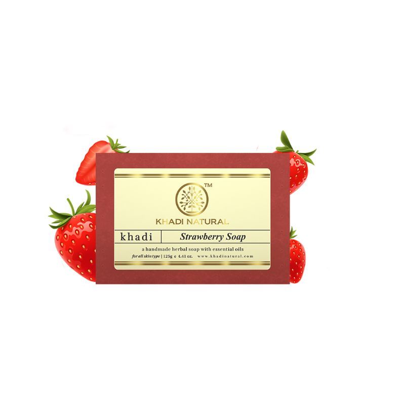 Khadi Natural Strawberry Handmade Soap Soft & Radiant Skin