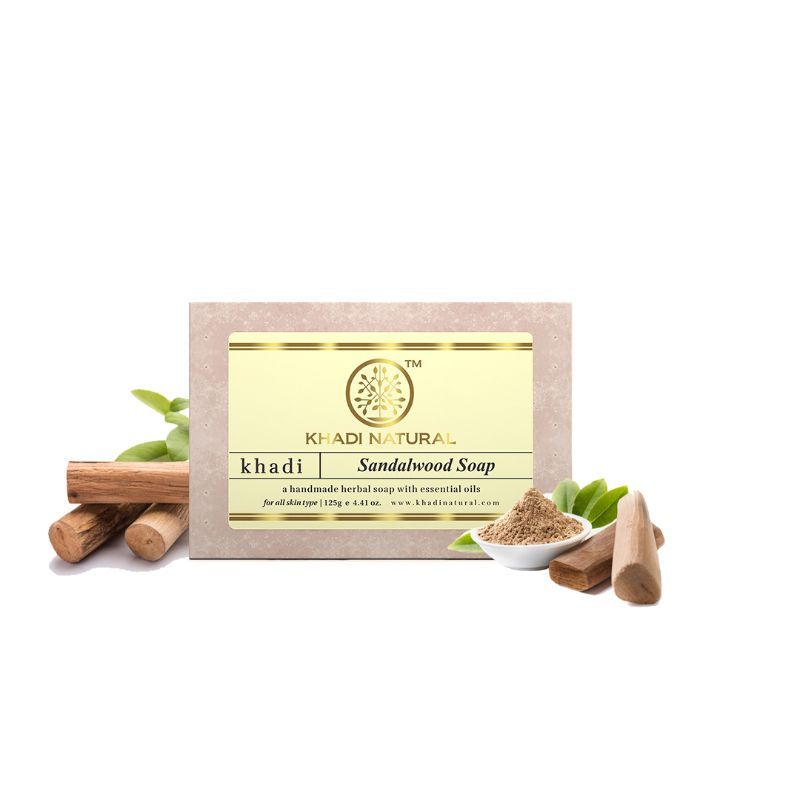 Khadi Natural Sandalwood Handmade Soap Treat Acne & Moisturize Skin