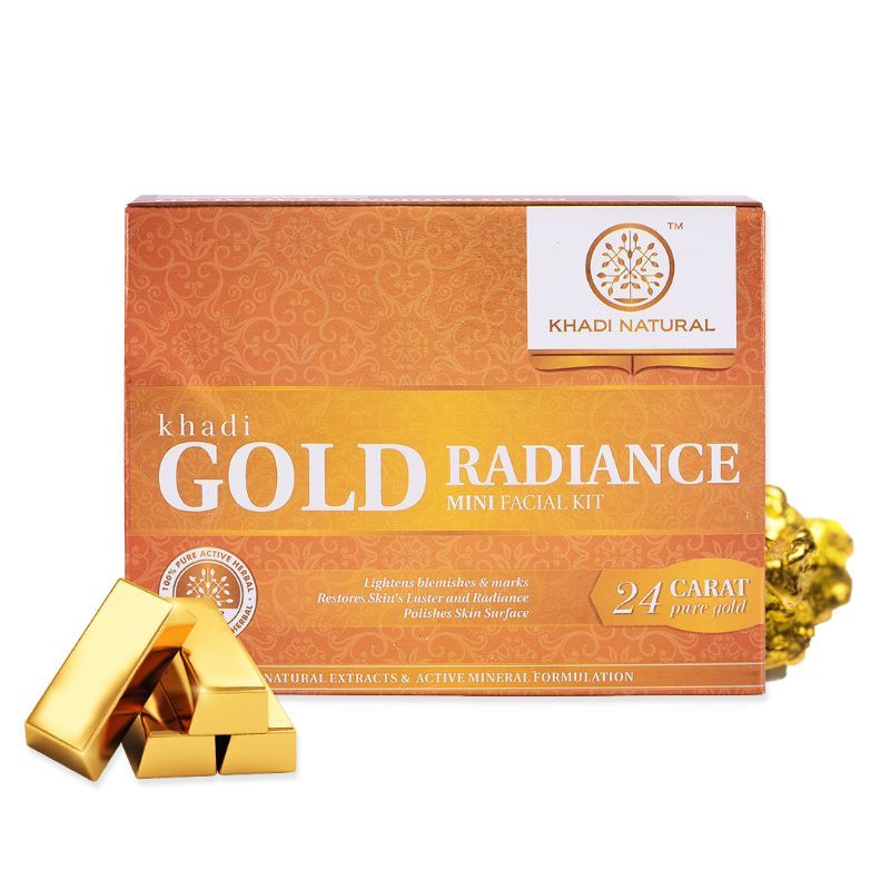Khadi Natural Gold Radiance Mini Facial Kit Restores Skin Luster