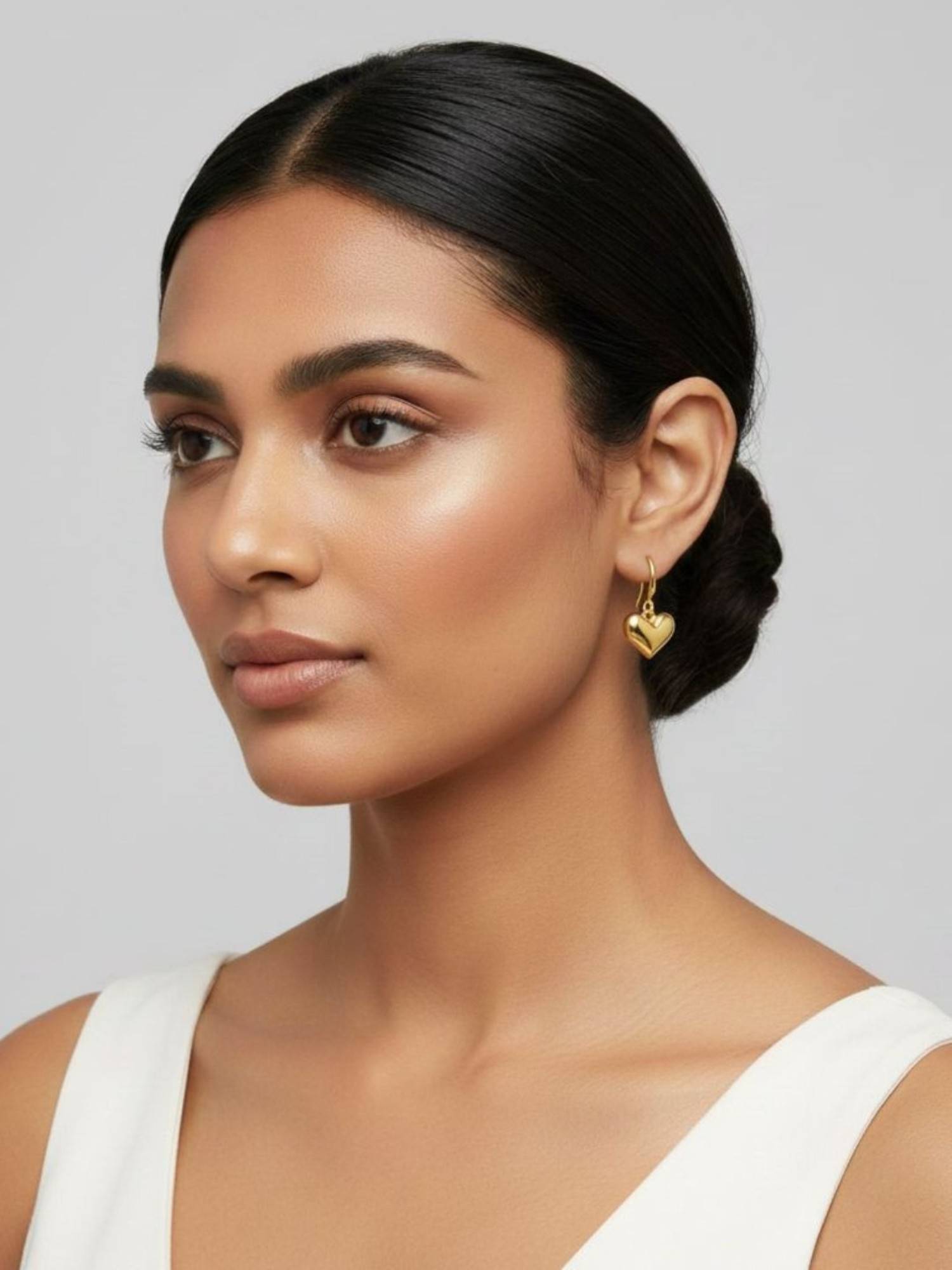 RACHIVA 18K Gold Plated Mini Heart Earrings Women