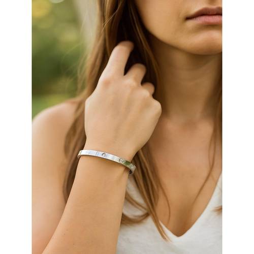 Buy Jewelz Silver-Tone Screw Design Bangle Bracelet with  display picture 1