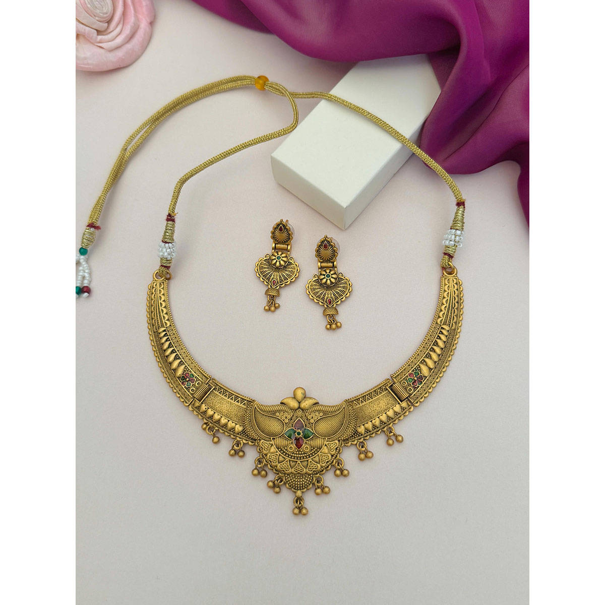 Abdesigns Gold Plated Antique Jewellery Set