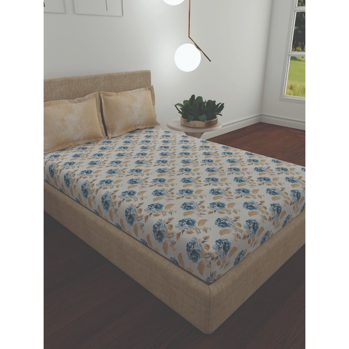 Buy My Trident Utsav Bedding Set Cotton 120 TC 1 Bedsheet 2 Pillow