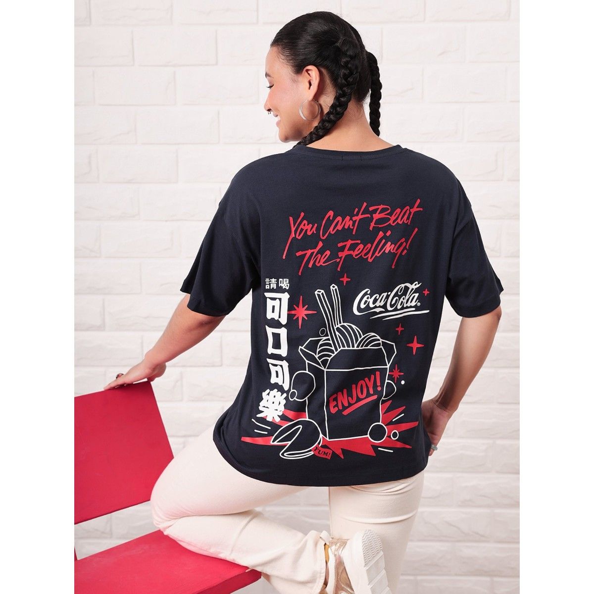 Buy Bewakoof Coca-Cola Merchandise Women Blue Ramen & Coke Printed