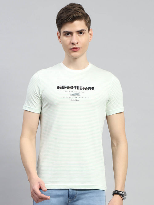 Monte Carlo Mens Printed Round Neck Half Sleeve T-Shirt