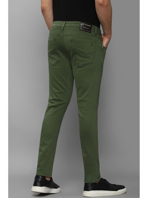 Buy Louis Philippe Men Green Dark Smart Fit Jeans Online