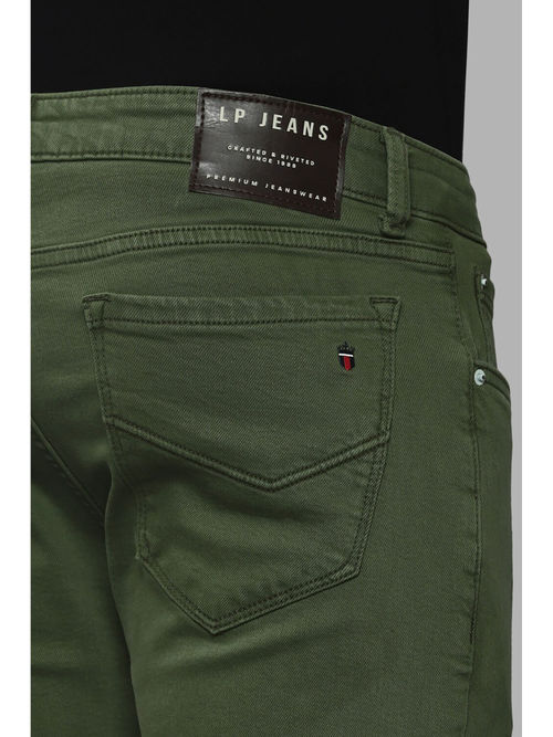 Men Green Dark Smart Fit Jeans