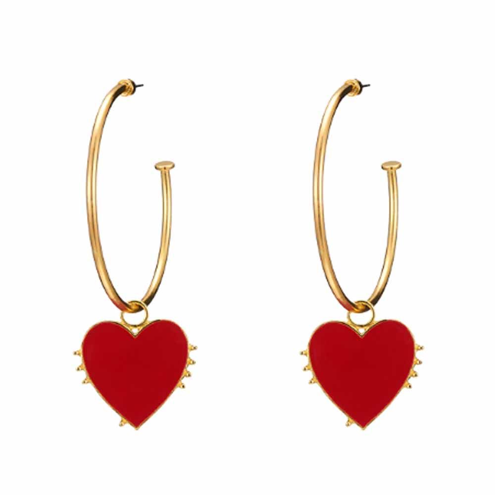 Ferosh Cora Heart Stealer Golden Hoop Earrings: Buy Ferosh Cora Heart ...