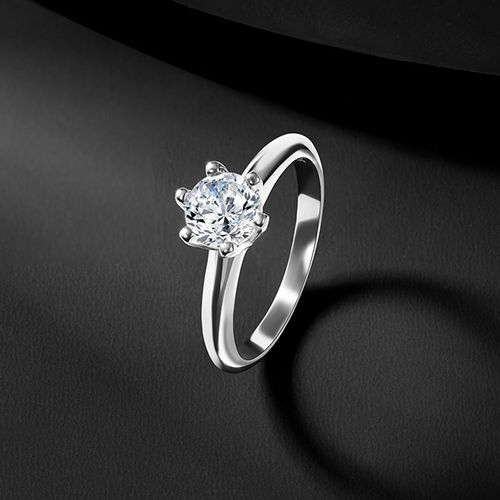 Buy Peora Round Solitaire Cubic Zirconia 925 Sterling Silver Ring