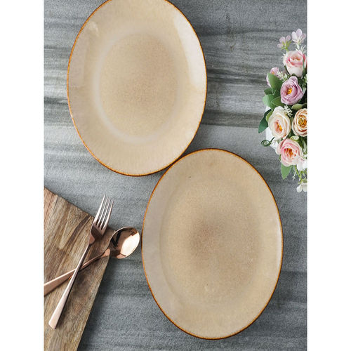 The Decor Mart Rustic Beige Dinner Plates Set of
