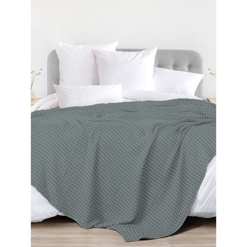 Urban Space Cotton Waffle Weave Blanket, Cotton Dohar for Bed Greenish  Grey (Single)