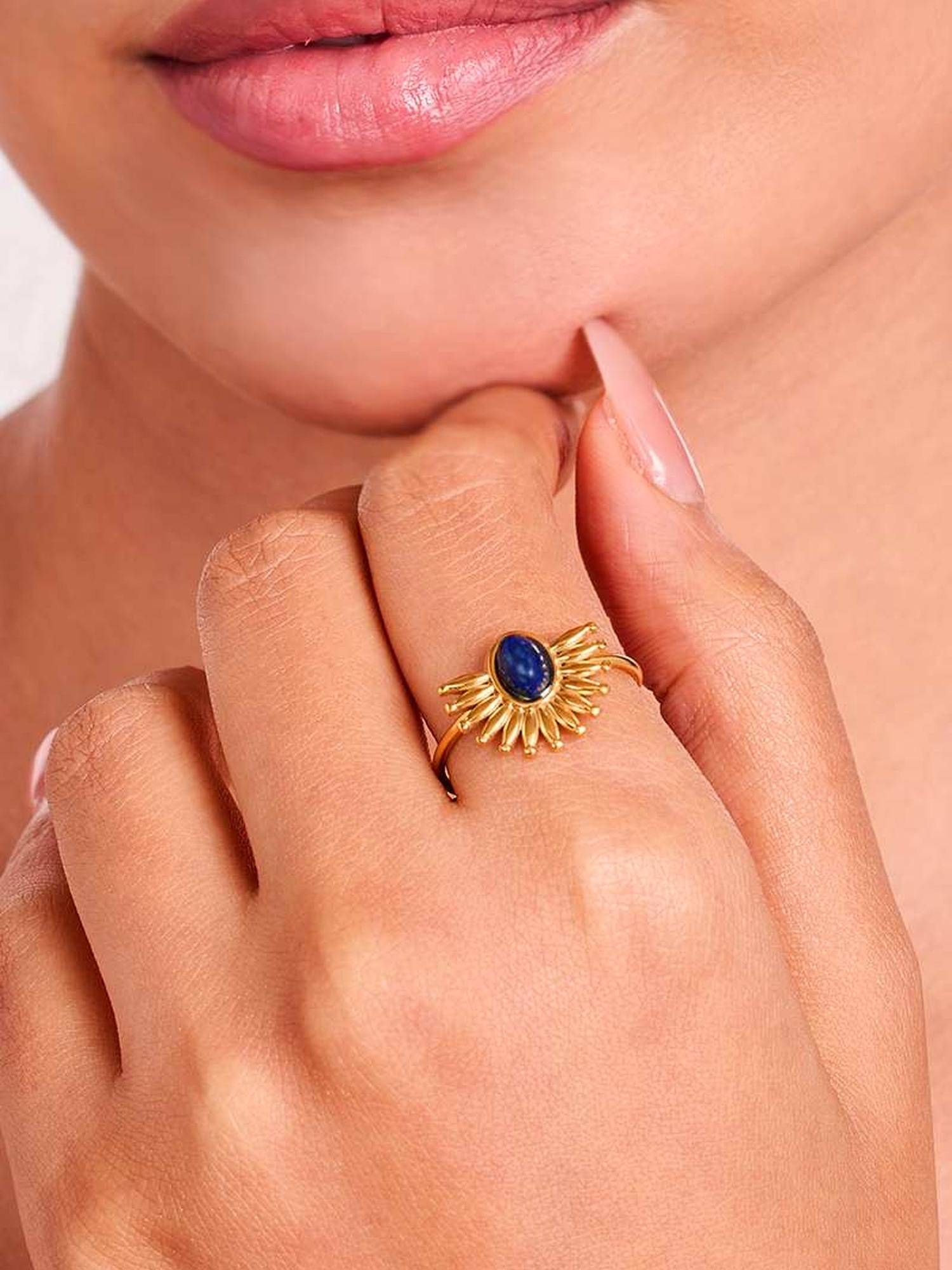 ELRA 18K Gold Plated Dawn Ring Stainless Steel Waterproof & Anti-Tarnish