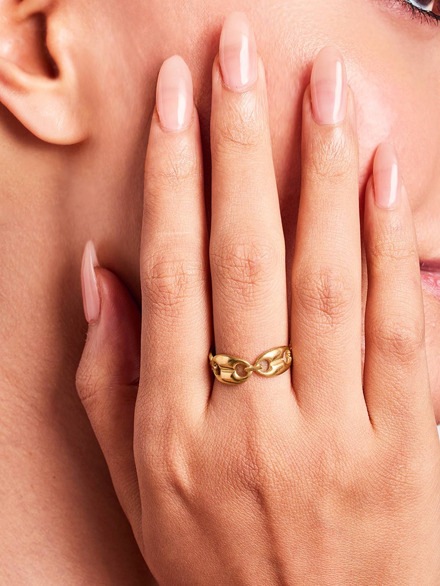 ELRA 18K Gold Plated Bond Ring Stainless Steel Waterproof & Anti-Tarnish