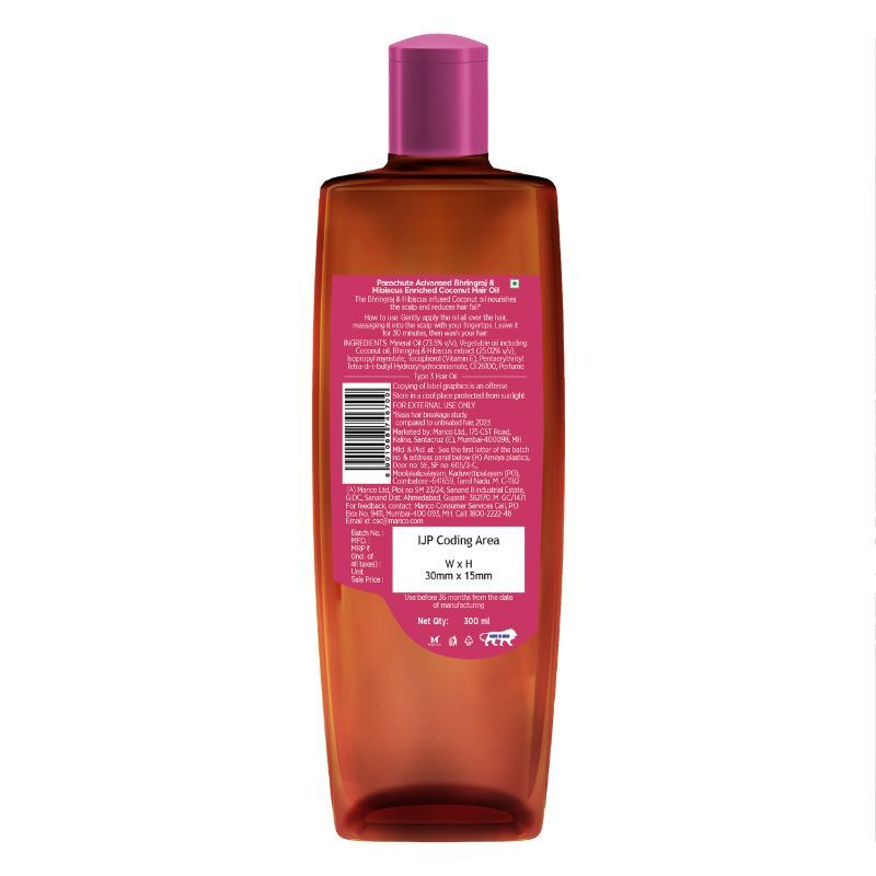 Buy Parachute Advansed Bhringraj And Hibiscus Enriched Coconut Hair Oil Online 8863