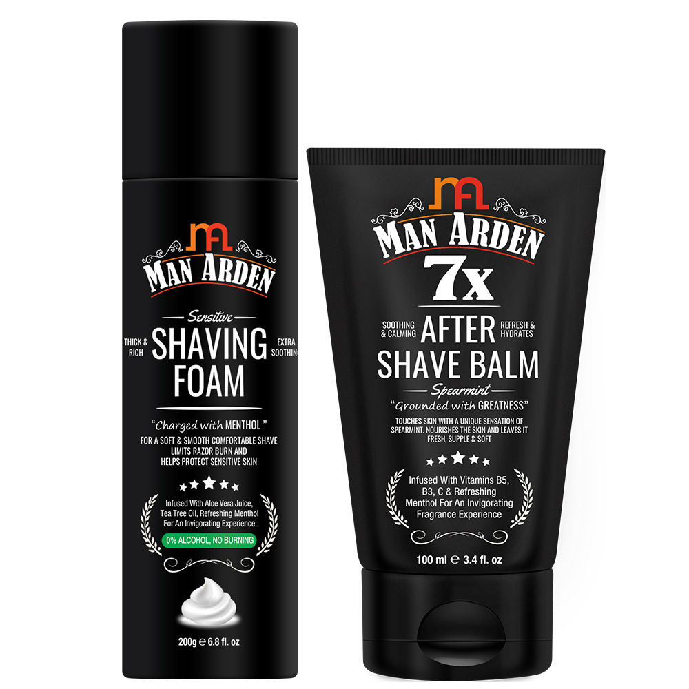 Man Arden Irresistible Face Grooming Kit For Men - After Shave Balm + Shaving Foam