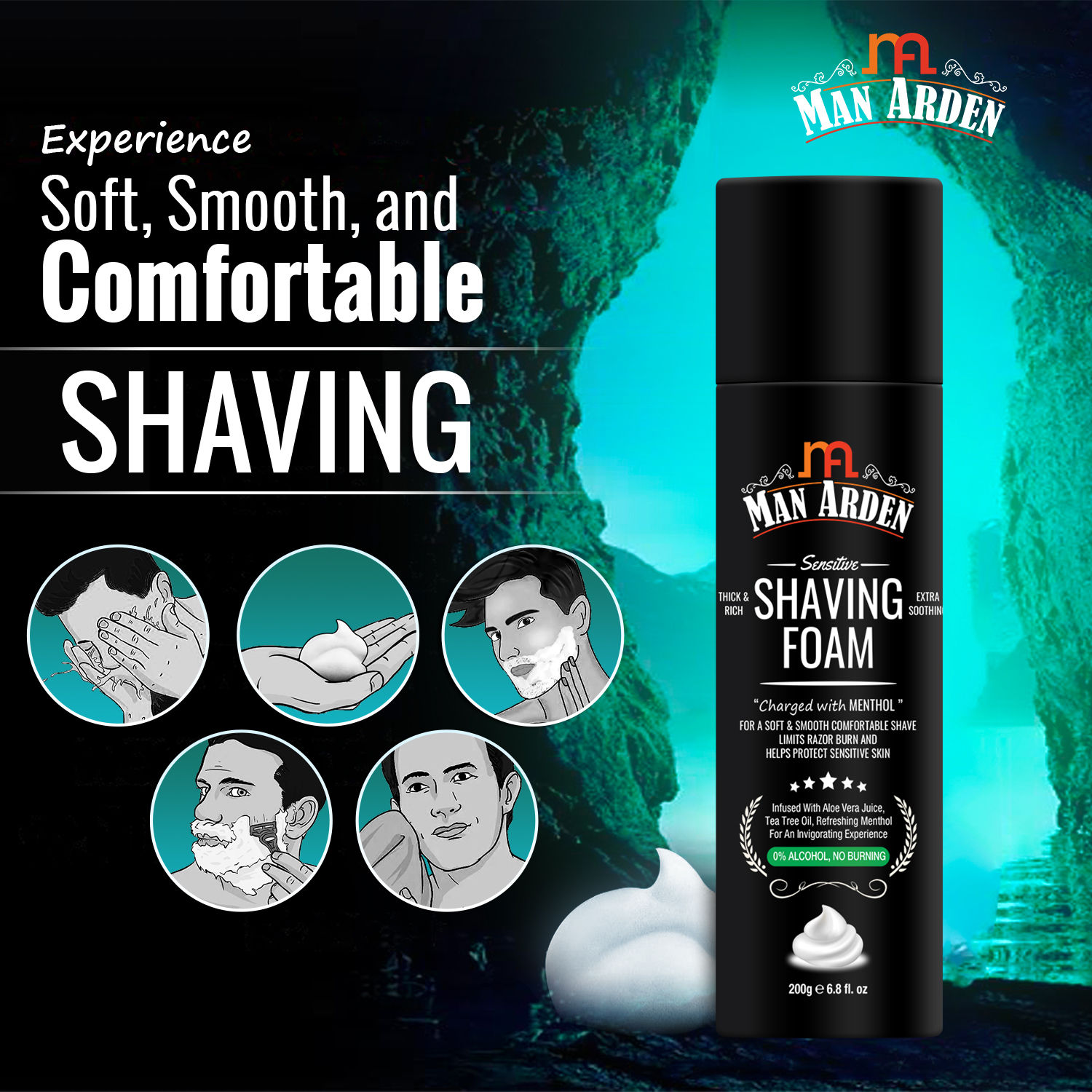 Man Arden Irresistible Face Grooming Kit For Men After Shave Balm + Shaving Foam Buy Man
