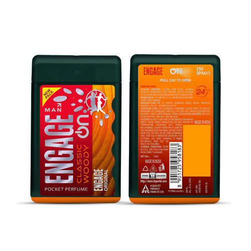Buy Engage On Classic Woody Pocket Perfume For Men, Citrus Spicy