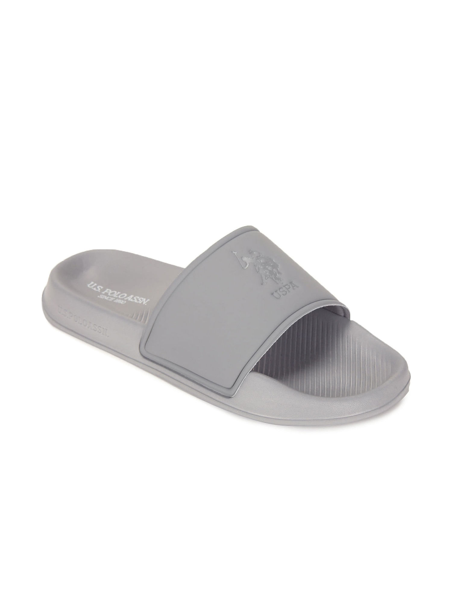 Buy U.S. POLO ASSN. Men SPECTER 5.0 GRY Grey Sliders Online