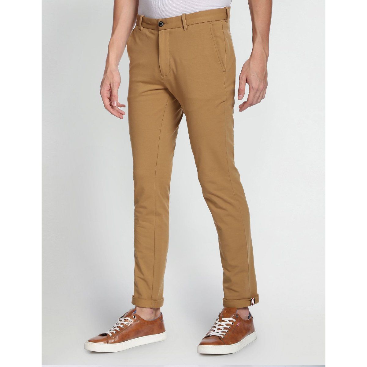 Buy Arrow Men Navy Jackson Super Slim Fit Smart Flex Formal Trousers   NNNOWcom