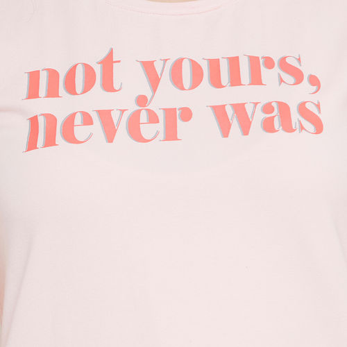 Buy Clovia Text Print Sleep T-shirt - 100% Cotton - Pink online
