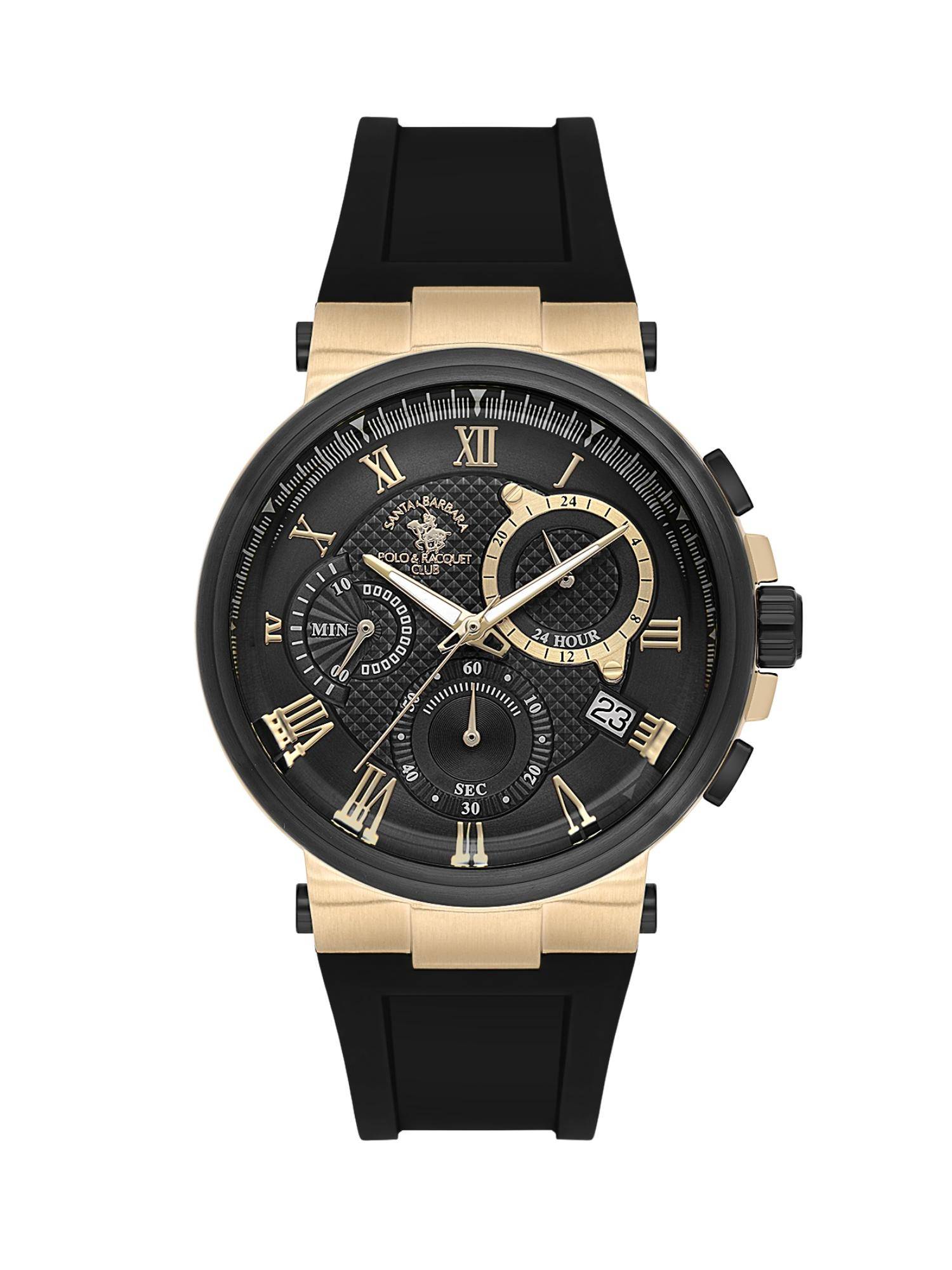 Santa Barbara Polo & Racquet Club Quartz Black Dial Analog Watch - SB.5.10008-4 (M)