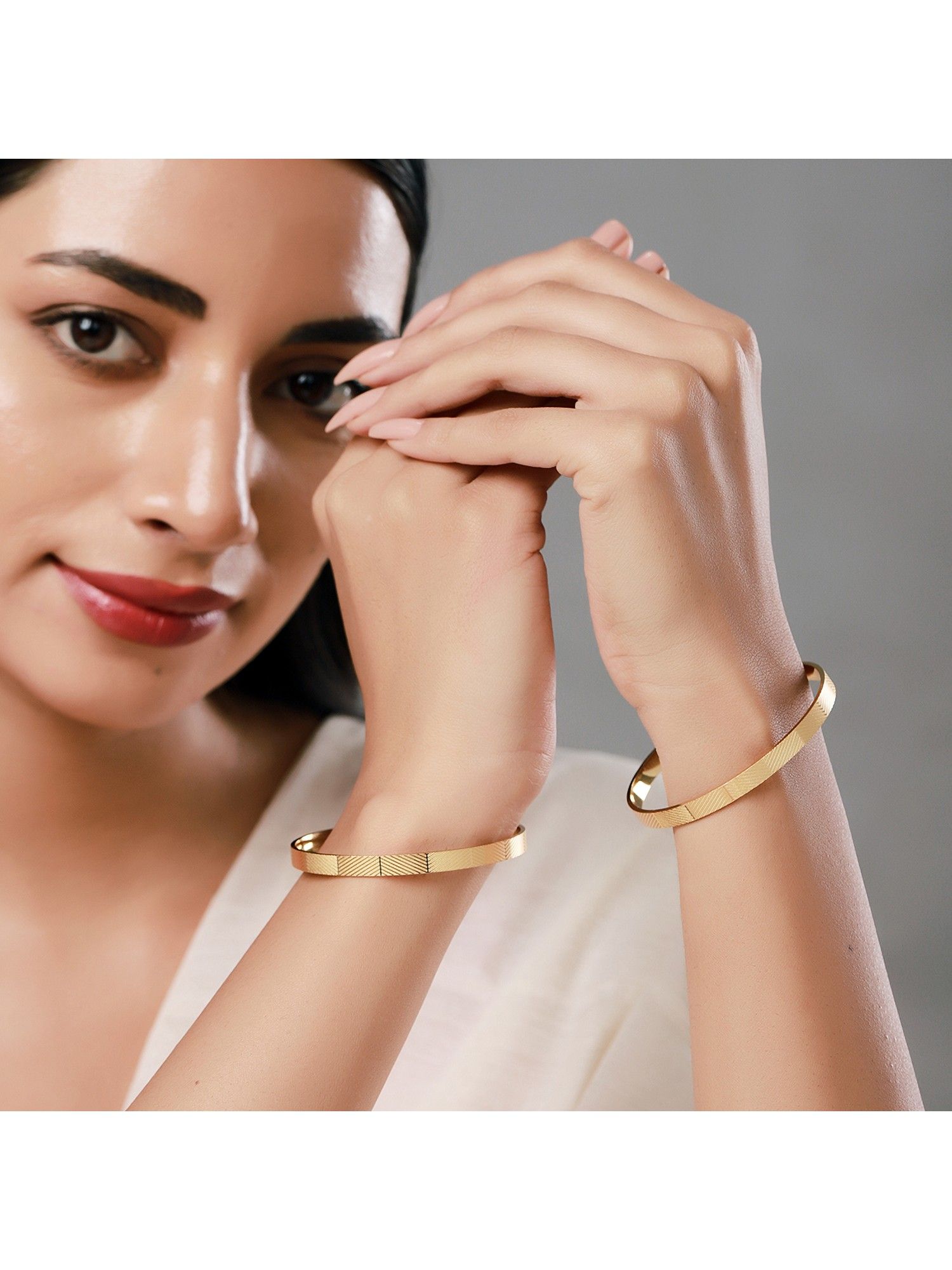 Buy Voylla Gold Elegance Sunehri Noor Bangles (Pack Of 2) Online