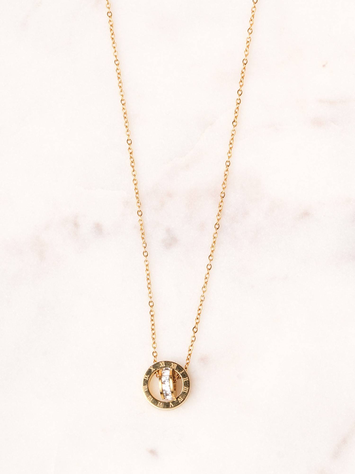 Palmonas Radiant Round Crystal Waterproof And Anti-Tarnish Necklace