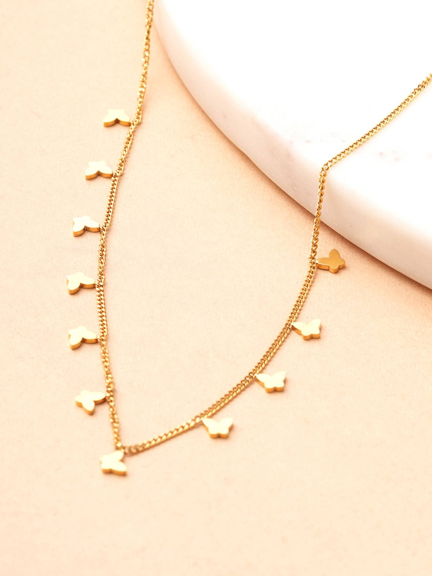 Palmonas Butterfly Charm Fall Waterproof And Anti-Tarnish Necklace