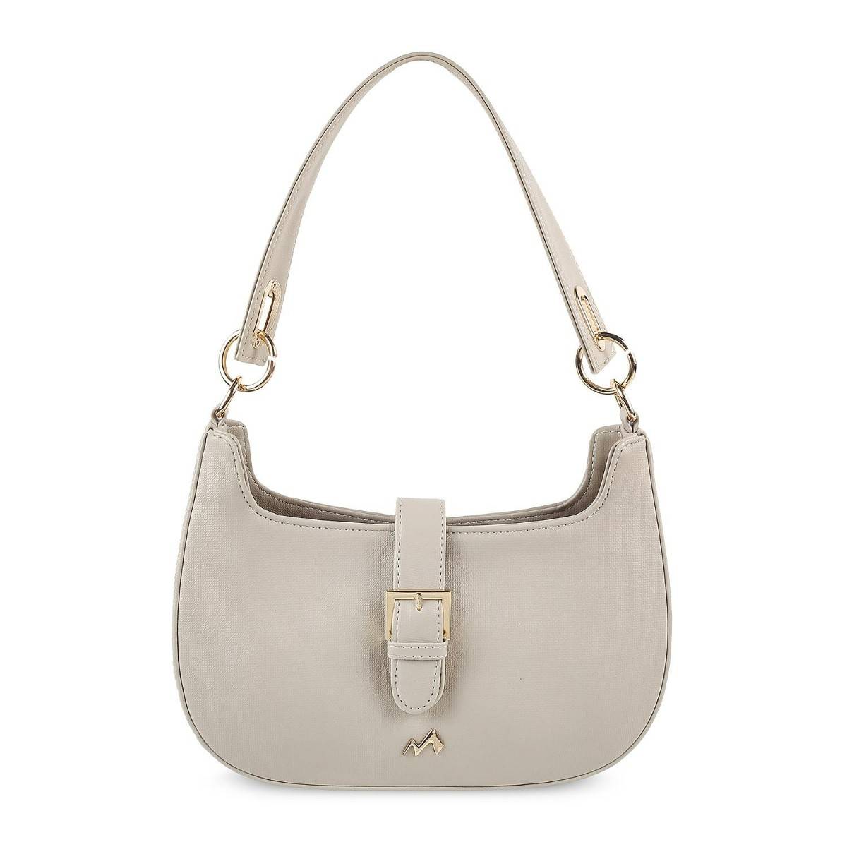 Metro Cream Faux Leather Shoulder Bag (M)