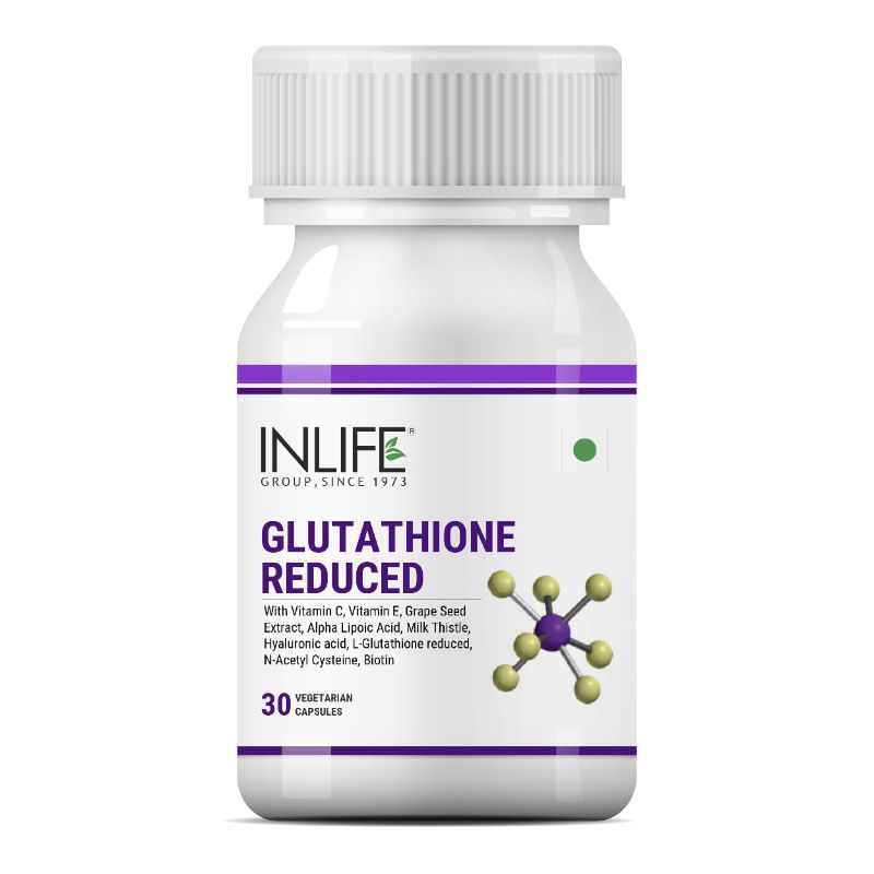 INLIFE L Glutathione Reduced Supplement 30 Veg Capsules
