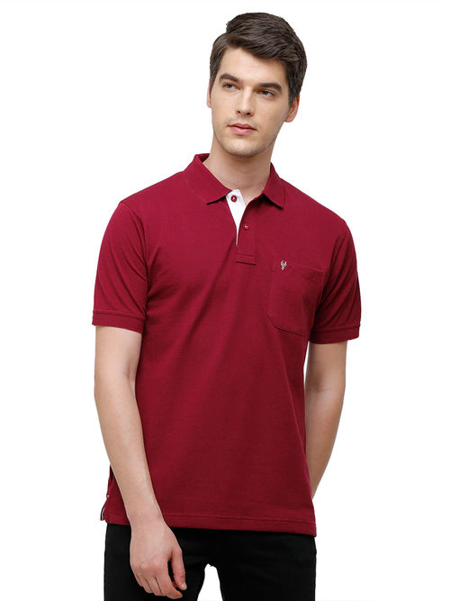 Classic Polo Men Cotton Solid Half Sleeve Authentic Fit Polo Neck Maroon  Color T-Shirt