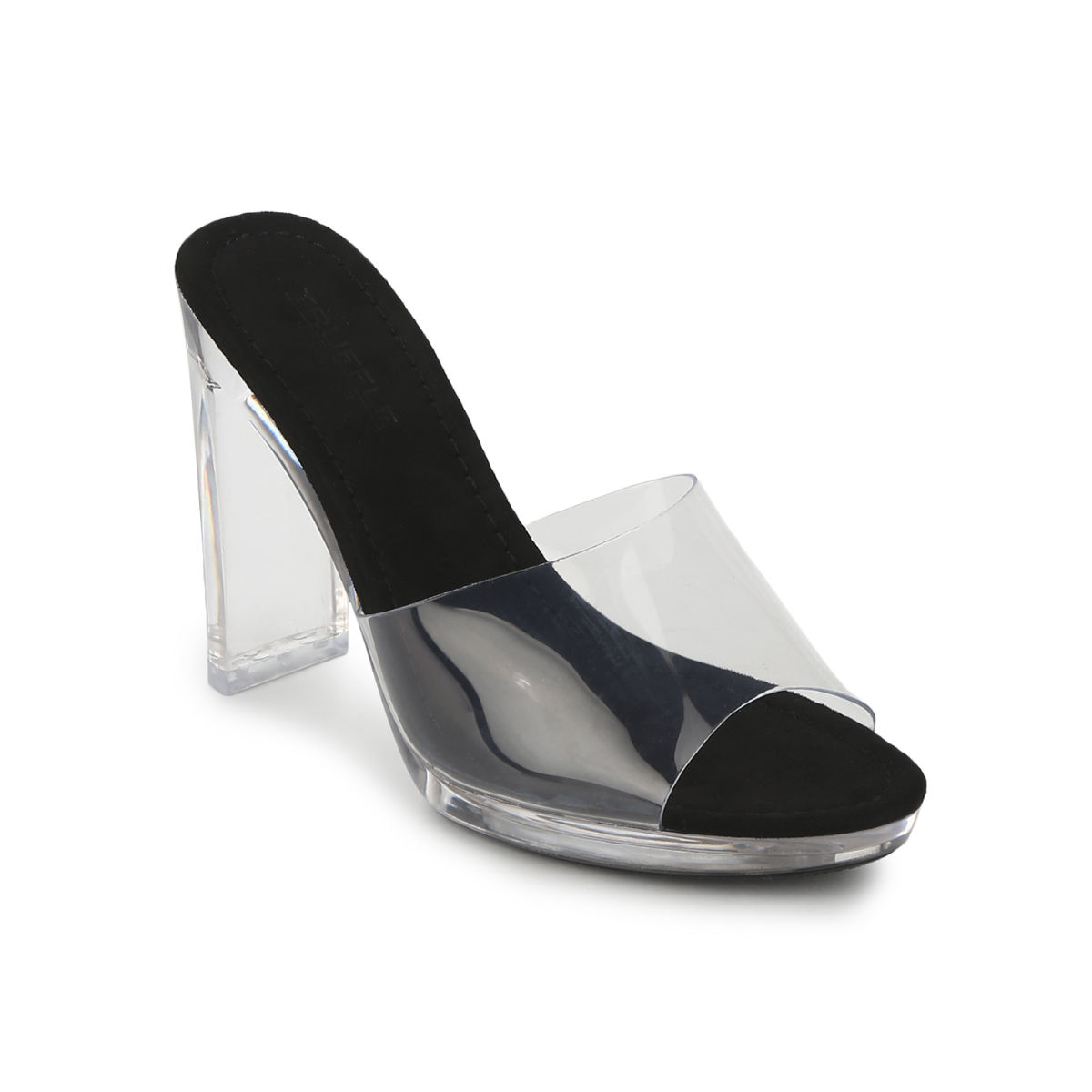 black block clear heels