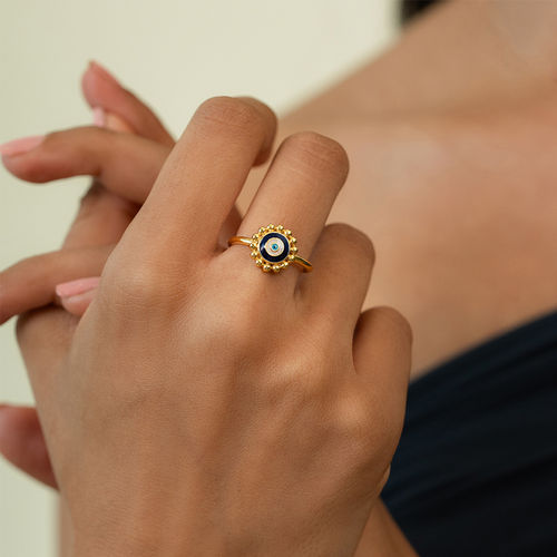 Buy Shaya by CaratLane Urja Evil Eye Ring in Gold Plated 925