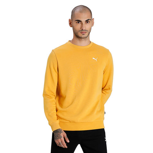 Puma Crew Tr Mens Yellow Casual Sweatshirt