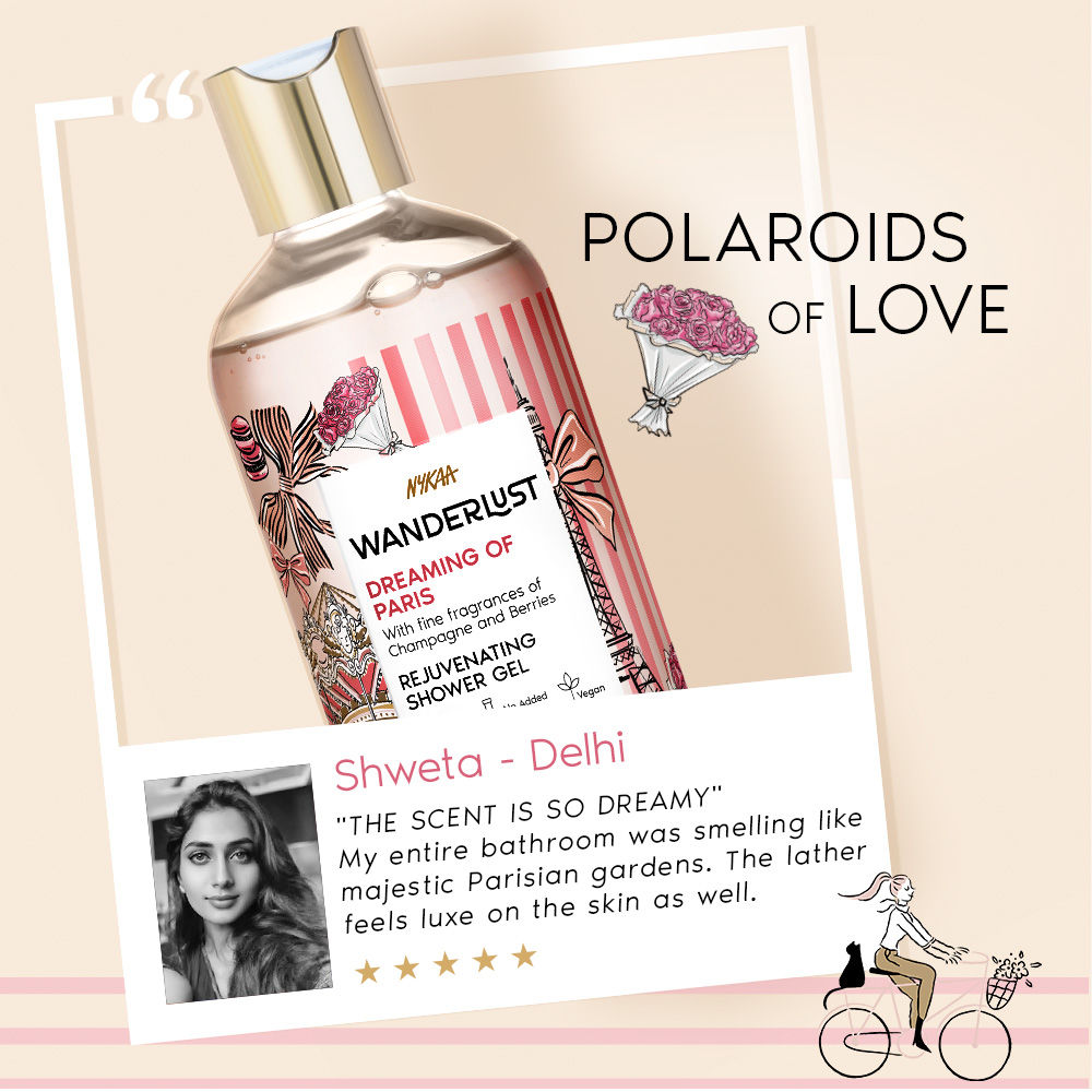 Buy Nykaa Wanderlust Dreaming of Paris Fruity Shower Gel with Champagne and Strawberry Online