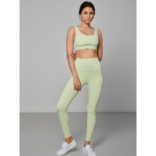 Women Scallop Edge Mint Leggings (XS)