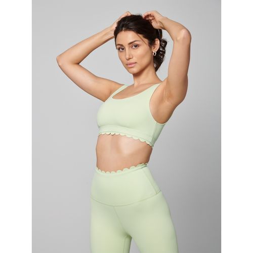 Buy Women Scallop Edge Mint Sports Bra Online