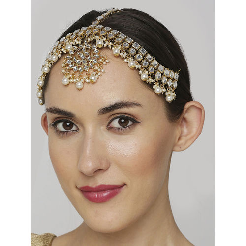 Buy OOMPH Kundan and Pearls Traditional Wedding Bridal Sheeshphool