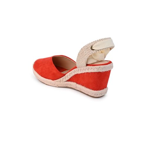 Buy Briskers Red Wedge Open Toe Wedges Heels Online