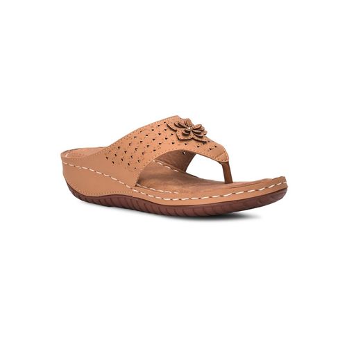 LIBERTY Beige Wedge Round Toe Sandal (EURO 36)