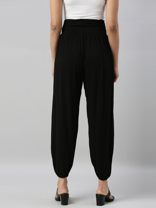 Buy Go Colors Women Viscose Harem Pants - Black Online