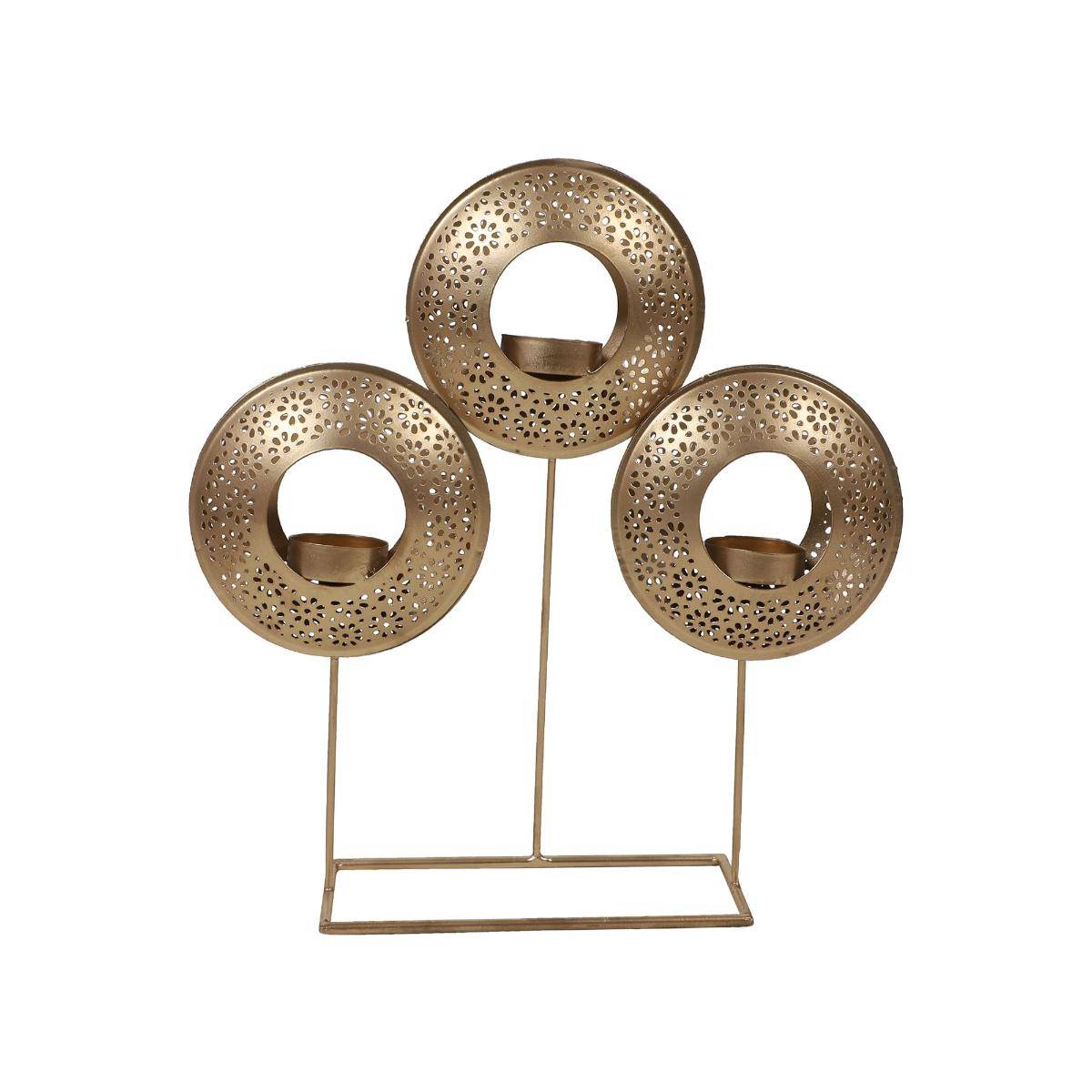 Amaya Decors Round Etching Tealight Holder Gold