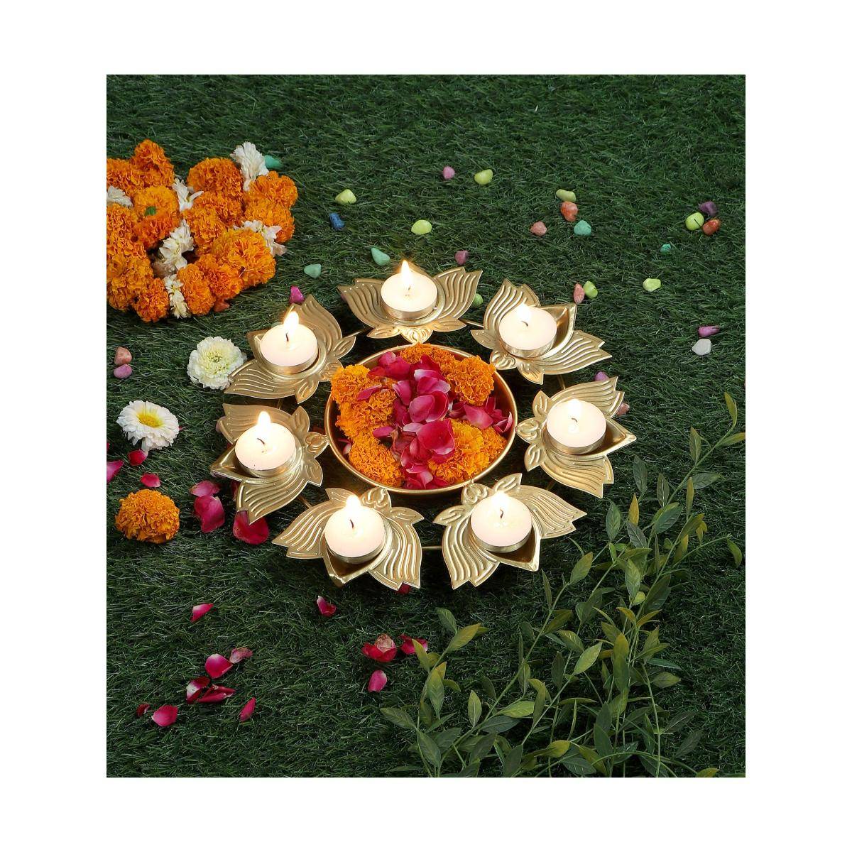Buy Amaya Decors Akhand Deepak Gold Urli Online